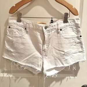 Denim & Supply Ralph Lauren White Distressed Jean Shorts